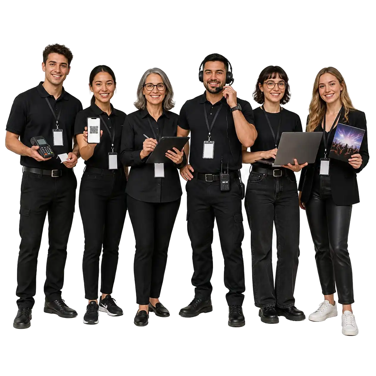 Panel del organizador con los roles del equipo